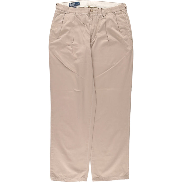 Ralph Lauren POLO by Ralph Lauren ANDREW PANT Two-pleat chino pants for men, equivalent to W34 cotton Beige type Vintage Second Hand