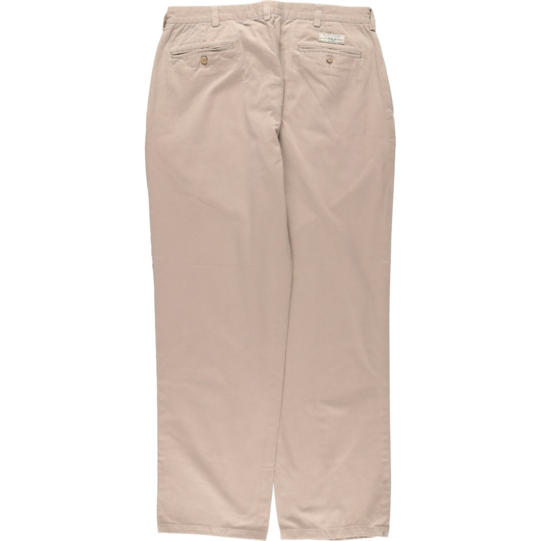 Ralph Lauren POLO by Ralph Lauren ANDREW PANT Two-pleat chino pants for men, equivalent to W34 cotton Beige type Vintage Second Hand