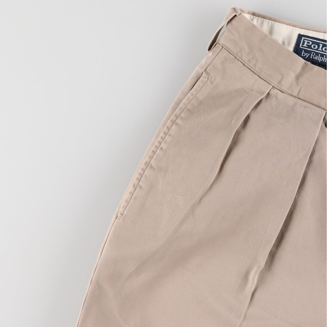 Ralph Lauren POLO by Ralph Lauren ANDREW PANT Two-pleat chino pants for men, equivalent to W34 cotton Beige type Vintage Second Hand
