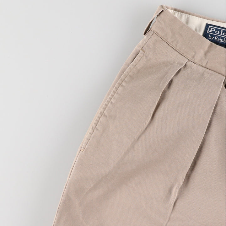 Ralph Lauren POLO by Ralph Lauren ANDREW PANT Two-pleat chino pants for men, equivalent to W34 cotton Beige type Vintage Second Hand