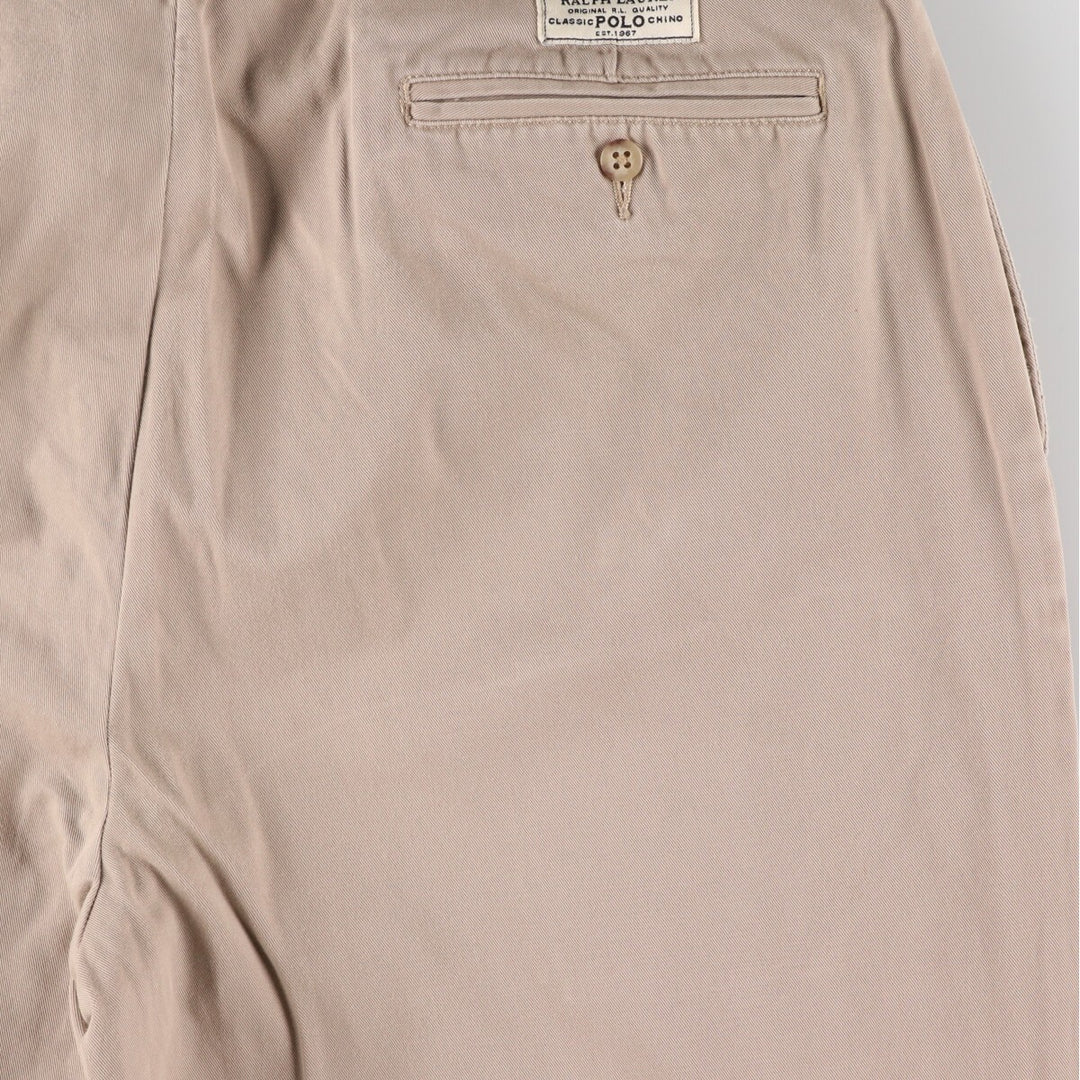 Ralph Lauren POLO by Ralph Lauren ANDREW PANT Two-pleat chino pants for men, equivalent to W34 cotton Beige type Vintage Second Hand