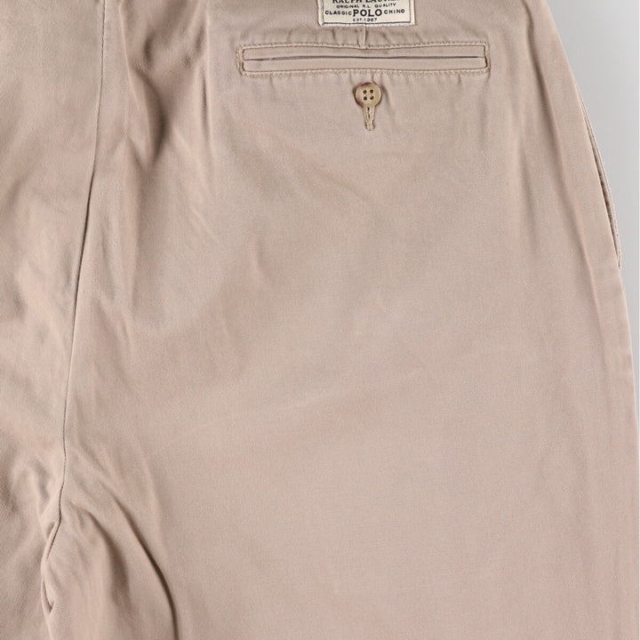 Ralph Lauren POLO by Ralph Lauren ANDREW PANT Two-pleat chino pants for men, equivalent to W34 cotton Beige type Vintage Second Hand