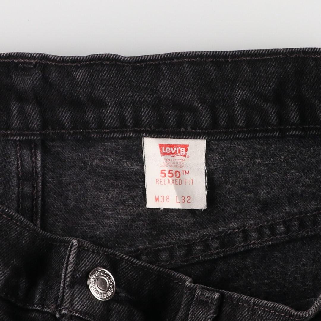 90'S Levi's 550 Relaxed Fit Black Denim Tapered Denim Pants Made in USA Men's W38 Vintage /eaa475740