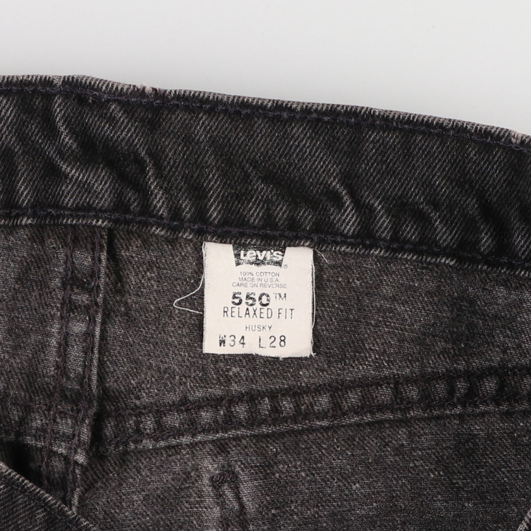 90'S Levi's 550 Relaxed Fit Husky Black Denim Tapered Denim Pants Made in USA Men's W34 / eaa475749