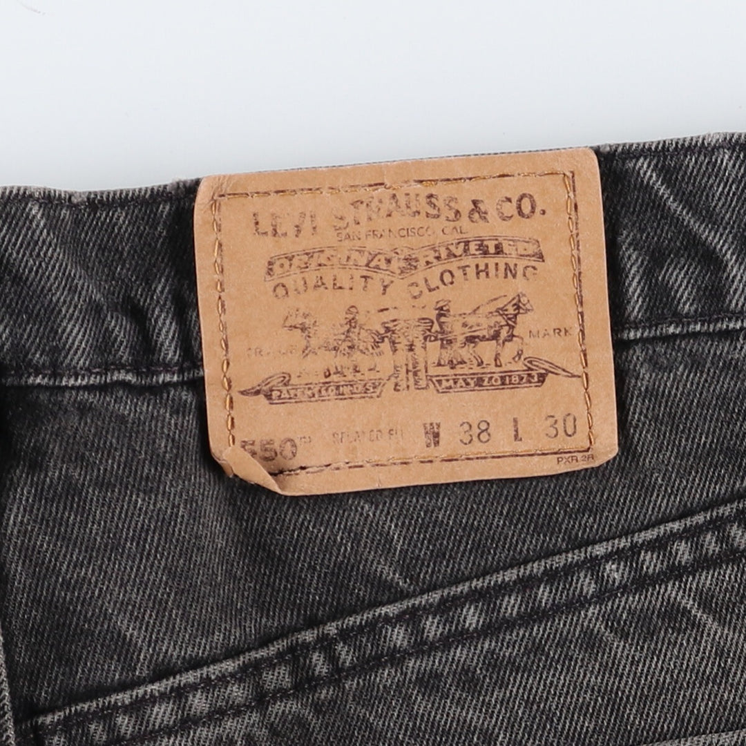 90'S Levi's 550 Relaxed Fit Black Denim Tapered Denim Pants Made in USA Men's W38 Vintage /eaa475753