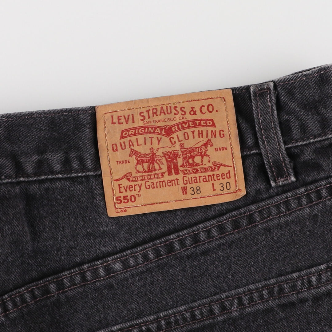 00'S Levi's 550 Relaxed Fit Black Denim Tapered Denim Pants Made in USA Men's W38 / eaa475756