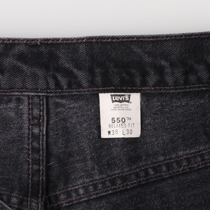 00'S Levi's 550 Relaxed Fit Black Denim Tapered Denim Pants Made in USA Men's W38 / eaa475756