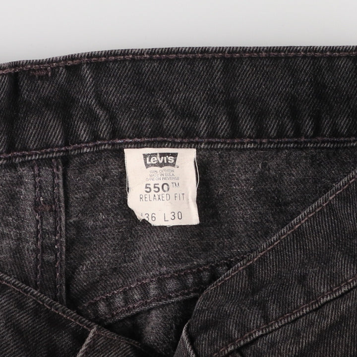 90'S Levi's 550 Relaxed Fit Black Denim Tapered Denim Pants Made in USA Men's W36 Vintage /eaa475758