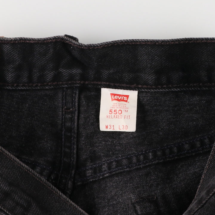 00'S Levi's 550 Relaxed Fit Black Denim Tapered Denim Pants Made in USA Men's W31 equivalent /eaa475759