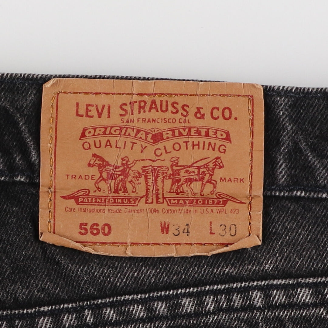 90'S Levi's 560 Black Denim Tapered Denim Pants Made in USA Men's W34 Vintage /eaa475760