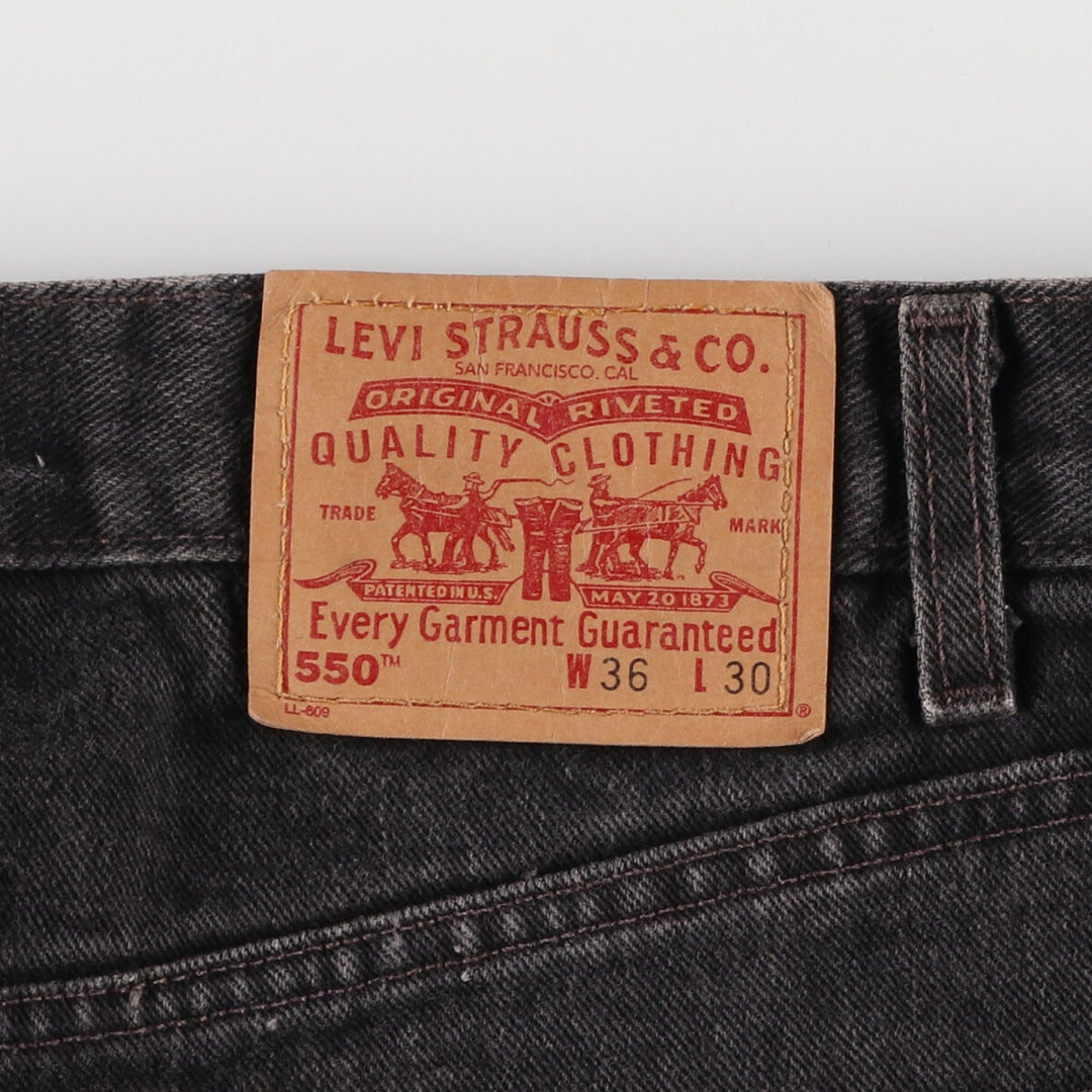 00'S Levi's 550 Relaxed Fit Black Denim Tapered Denim Pants Made in USA Men's W36 Vintage /eaa475763