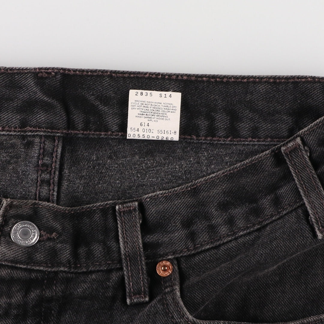 00'S Levi's 550 Relaxed Fit Black Denim Tapered Denim Pants Made in USA Men's W36 Vintage /eaa475763