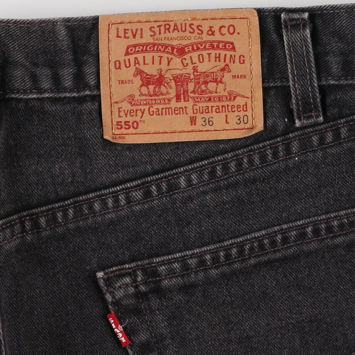 00'S Levi's 550 Relaxed Fit Black Denim Tapered Denim Pants Made in USA Men's W36 / eaa475765