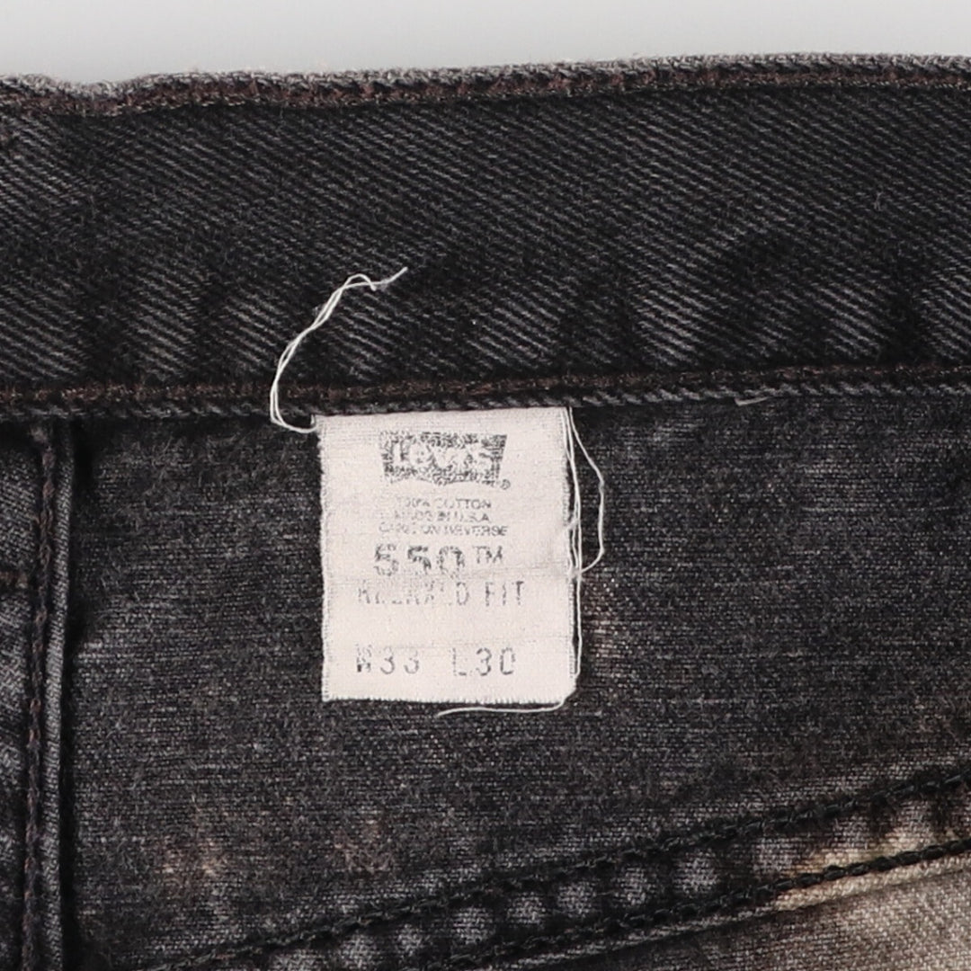 90'S Levi's 550 Relaxed Fit Black Denim Tapered Denim Pants Made in USA Men's W33 Vintage /eaa475766