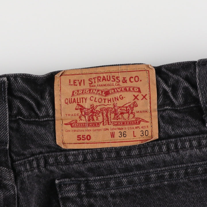 90'S Levi's 550 Black Denim Tapered Denim Pants Made in USA Men's W35 Vintage /eaa475768