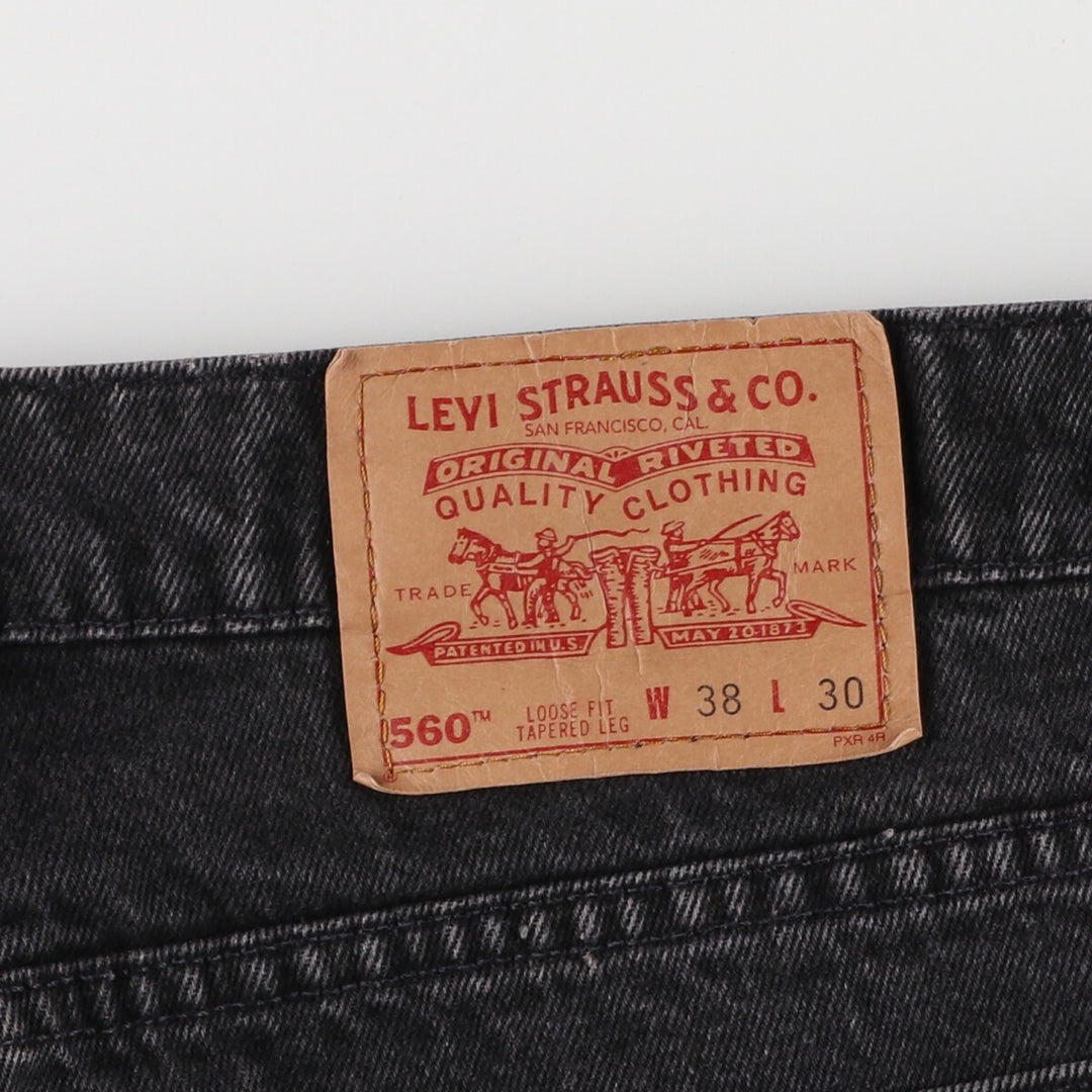 90'S Levi's 560 LOOSE FIT TAPERED LEG Black Denim Tapered Denim Pants Made in USA Men's W38 / eaa475769