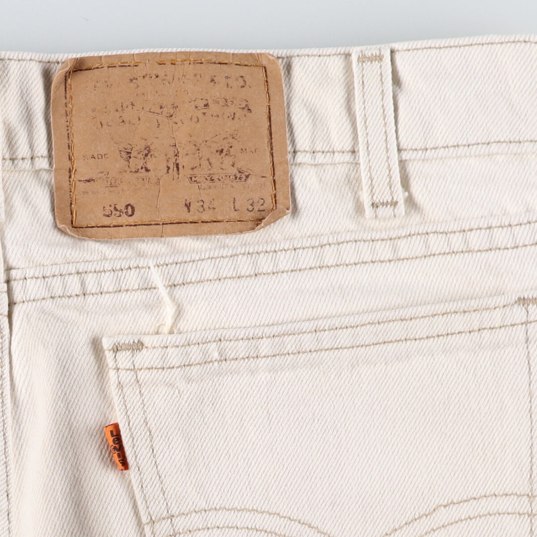 90'S Levi's 550 Orange Tab White Denim Tapered Denim Pants Made in USA Men's W33 Vintage /eaa475783