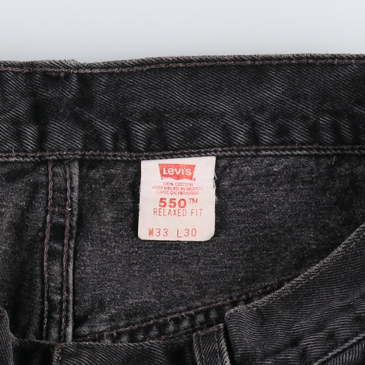 90'S Levi's 550 Relaxed Fit Black Denim Tapered Denim Pants Men's W33 Vintage / eaa475789