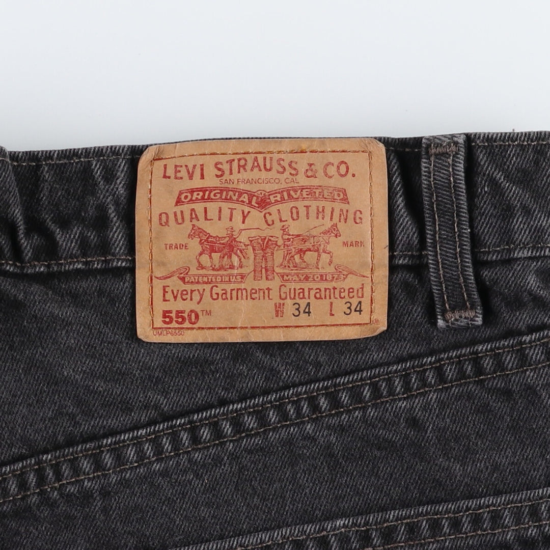 90'S Levi's 550 Relaxed Fit Black Denim Tapered Denim Pants Made in Canada Men's W34 Vintage /eaa475792