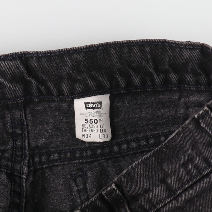 90'S Levi's 550 Relaxed Fit Tapered Leg Black Denim Tapered Denim Pants Men's W34 Vintage / eaa475793