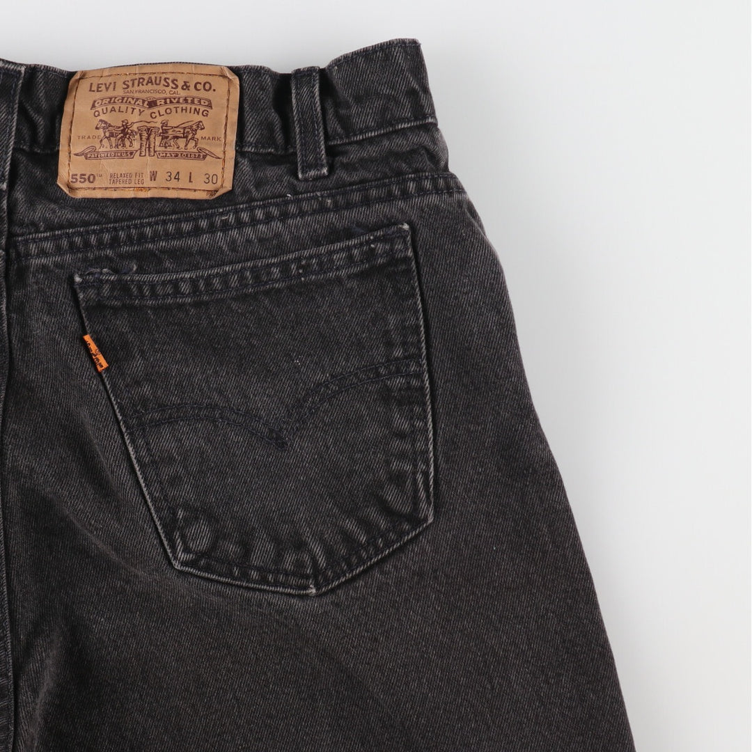 90'S Levi's 550 Relaxed Fit Tapered Leg Black Denim Tapered Denim Pants Men's W34 Vintage / eaa475793