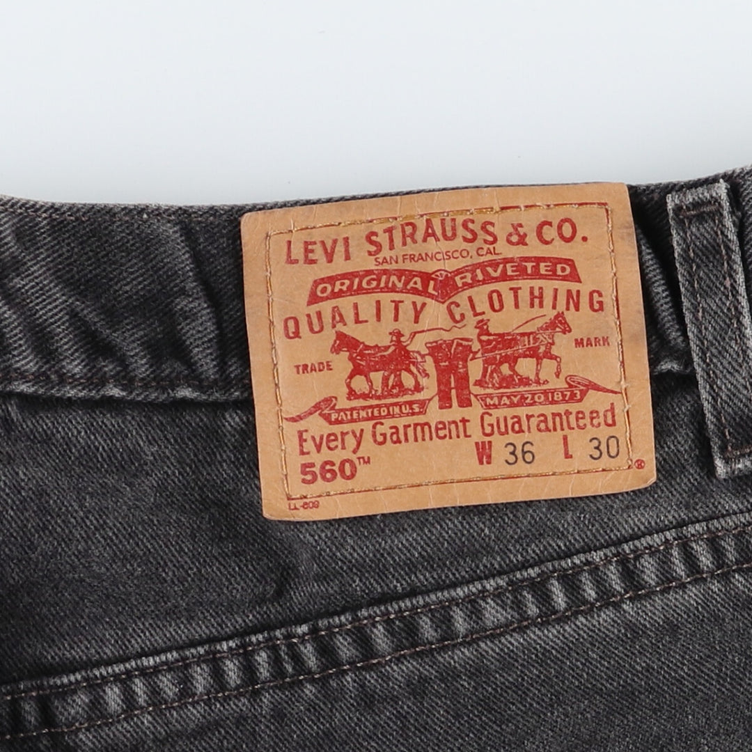 ~00'S Levi's 560 Black Denim Tapered Denim Pants Men's W36 equivalent / eaa475797