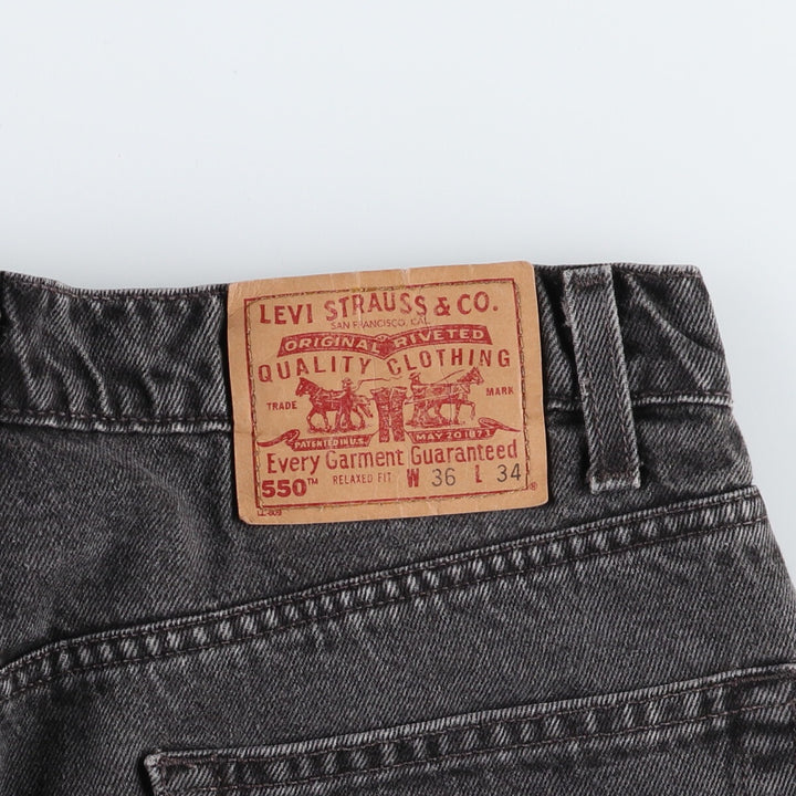 90'S Levi's 550 Relaxed Fit Black Denim Tapered Denim Pants Men's W34 Vintage / eaa475798