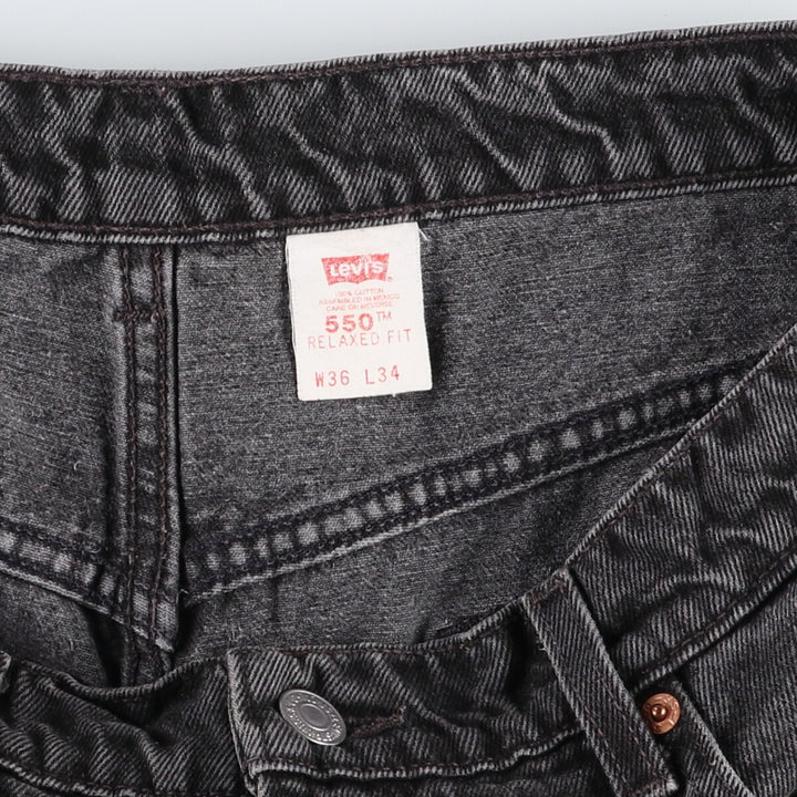 90'S Levi's 550 Relaxed Fit Black Denim Tapered Denim Pants Men's W34 Vintage / eaa475798