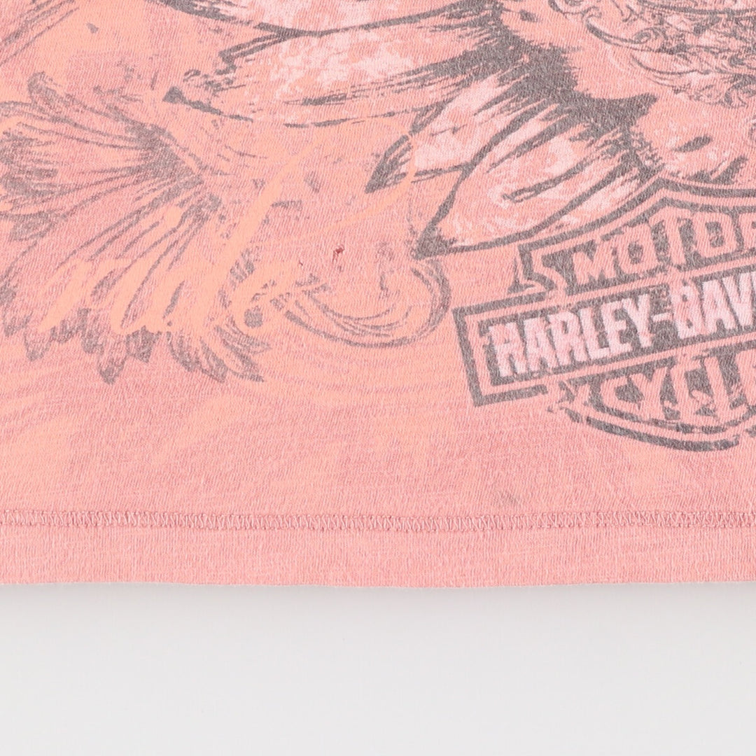 Harley-Davidson Large Print Motorcycle Bike T-Shirt Made in USA Women's L size /eaa475838