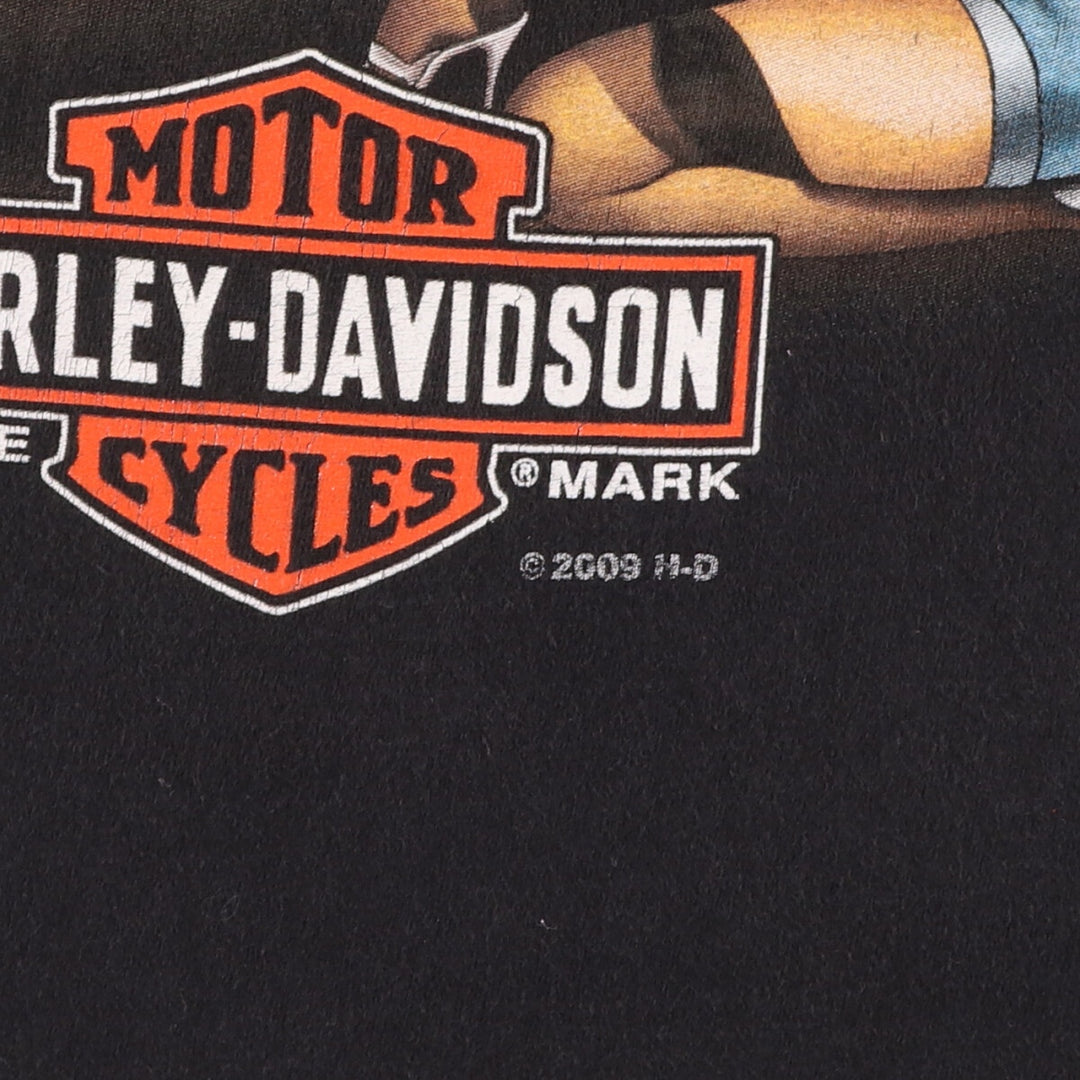 00'S Harley Davidson Hanes Pinup Girl Motorcycle Bike T-shirt Made in USA Men's L size /eaa475866