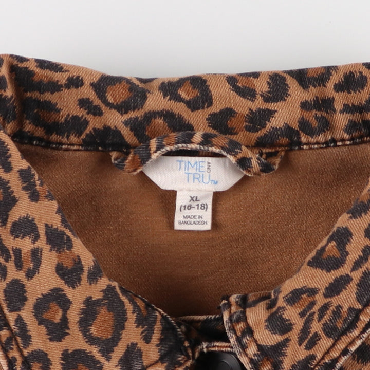 TIME AND TRU Leopard Pattern Denim Jacket, G-Jean, Women's XL Size /eaa475874