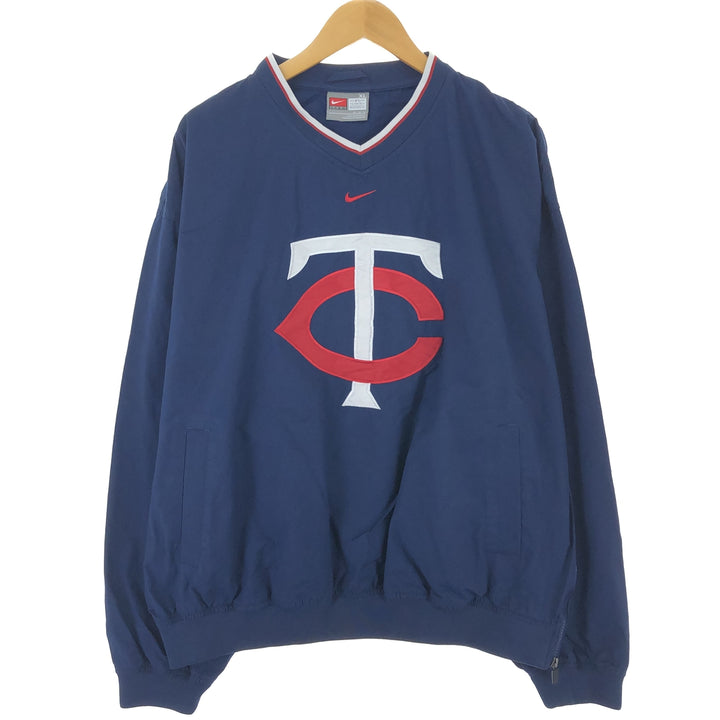 00'S Nike NIKE TEAM MLB MINNESOTA QWINS Minnesota Twins V-neck warm-up pullover Men's XL equivalent /eaa476109