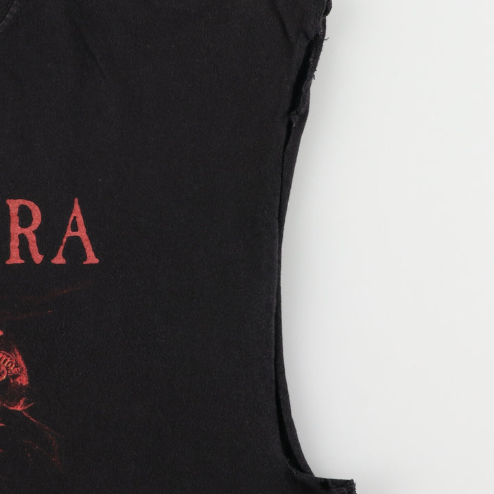 M&O KNITS SEPULTURA Cut-off Band T-shirt, Men's XL size /eaa476260