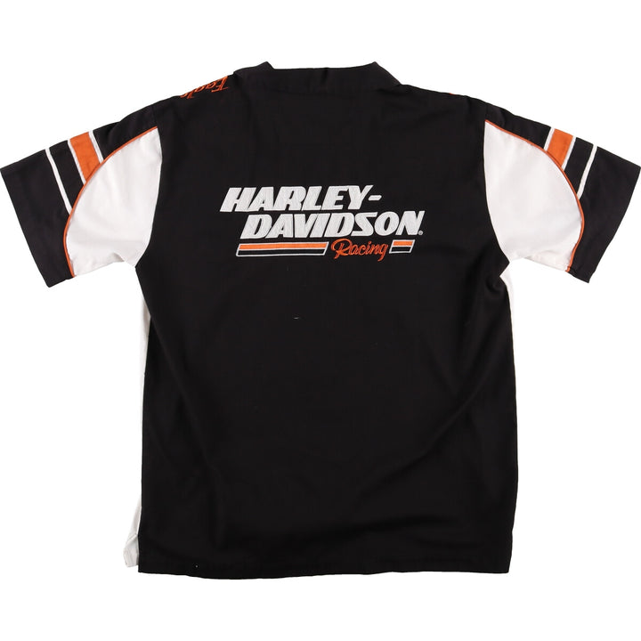 Harley-Davidson Open-collar short-sleeve work shirt, men's size L / eaa476266