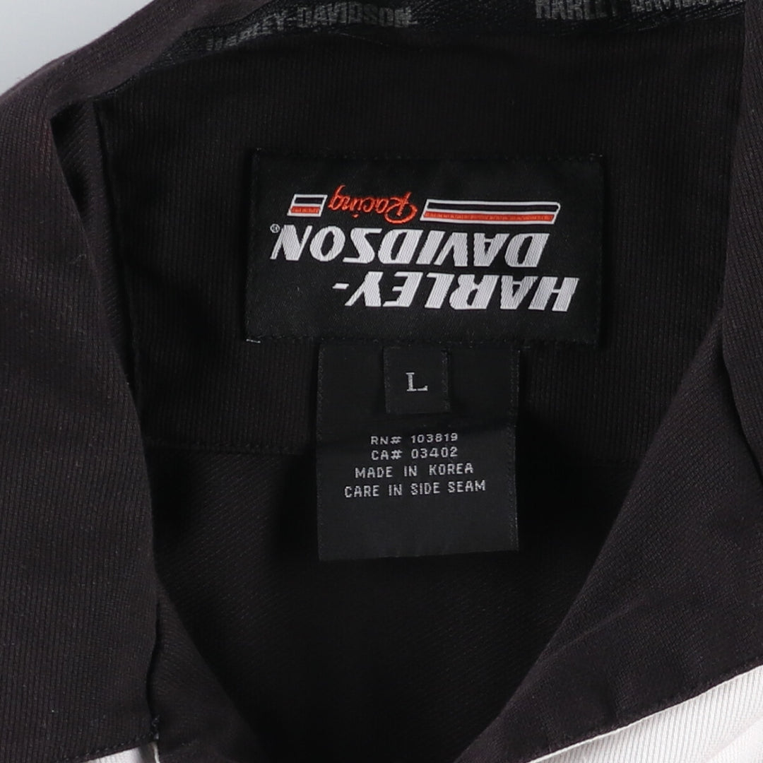 Harley-Davidson Open-collar short-sleeve work shirt, men's size L / eaa476266