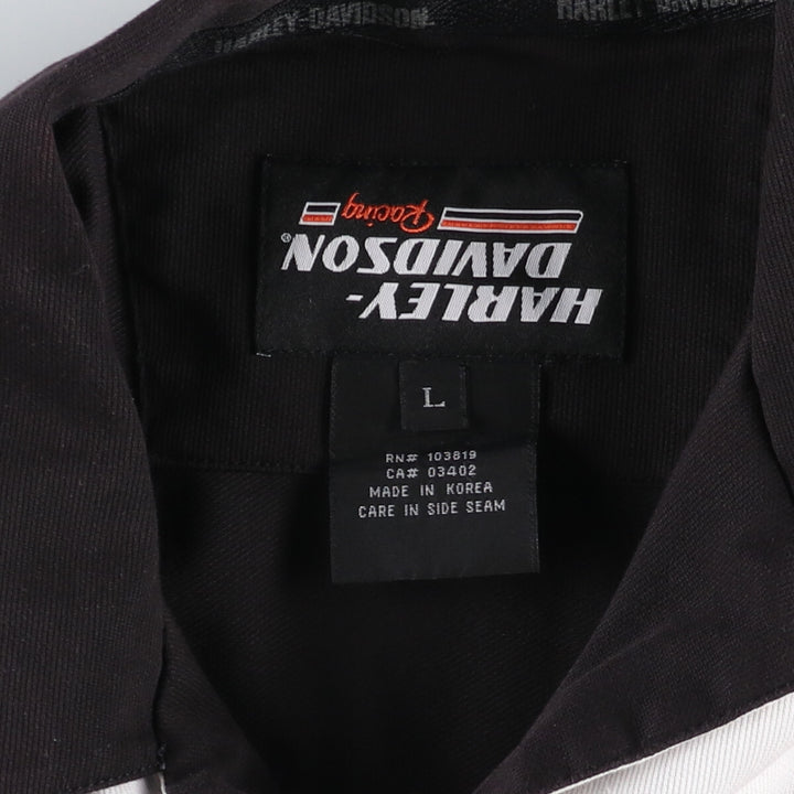 Harley-Davidson Open-collar short-sleeve work shirt, men's size L / eaa476266
