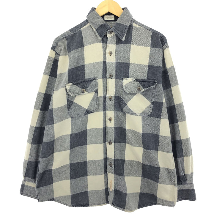 SCHMIDT Long Sleeve Heavy Flannel Check Shirt Men's L Size /eaa476276