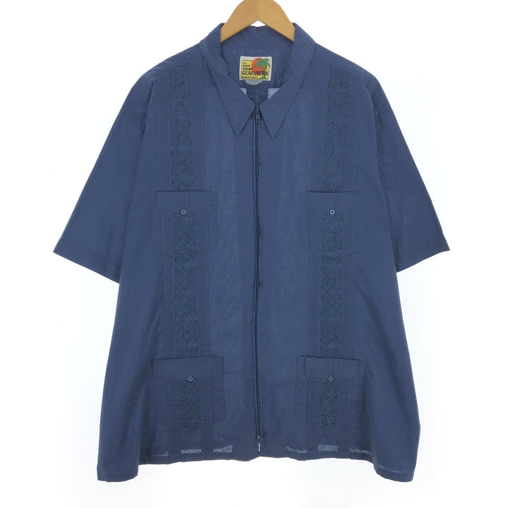 HABAND GUAYABERA Full Zip Short Sleeve Mexican Shirt Cuban Shirt Men's XL /eaa476347
