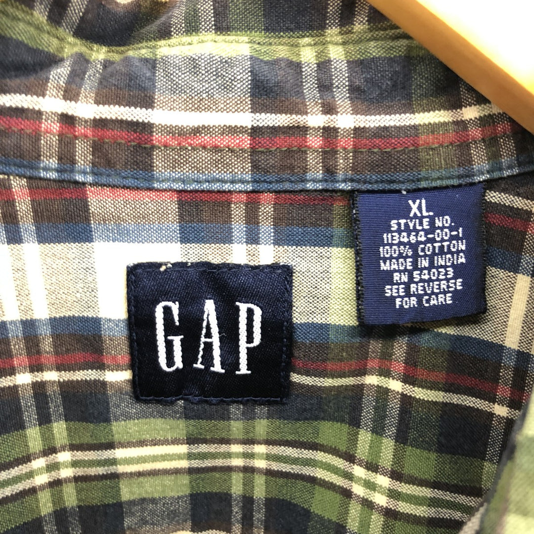 90'S GAP Old Gap Short Sleeve Check Shirt Men's XL Vintage /eaa476389