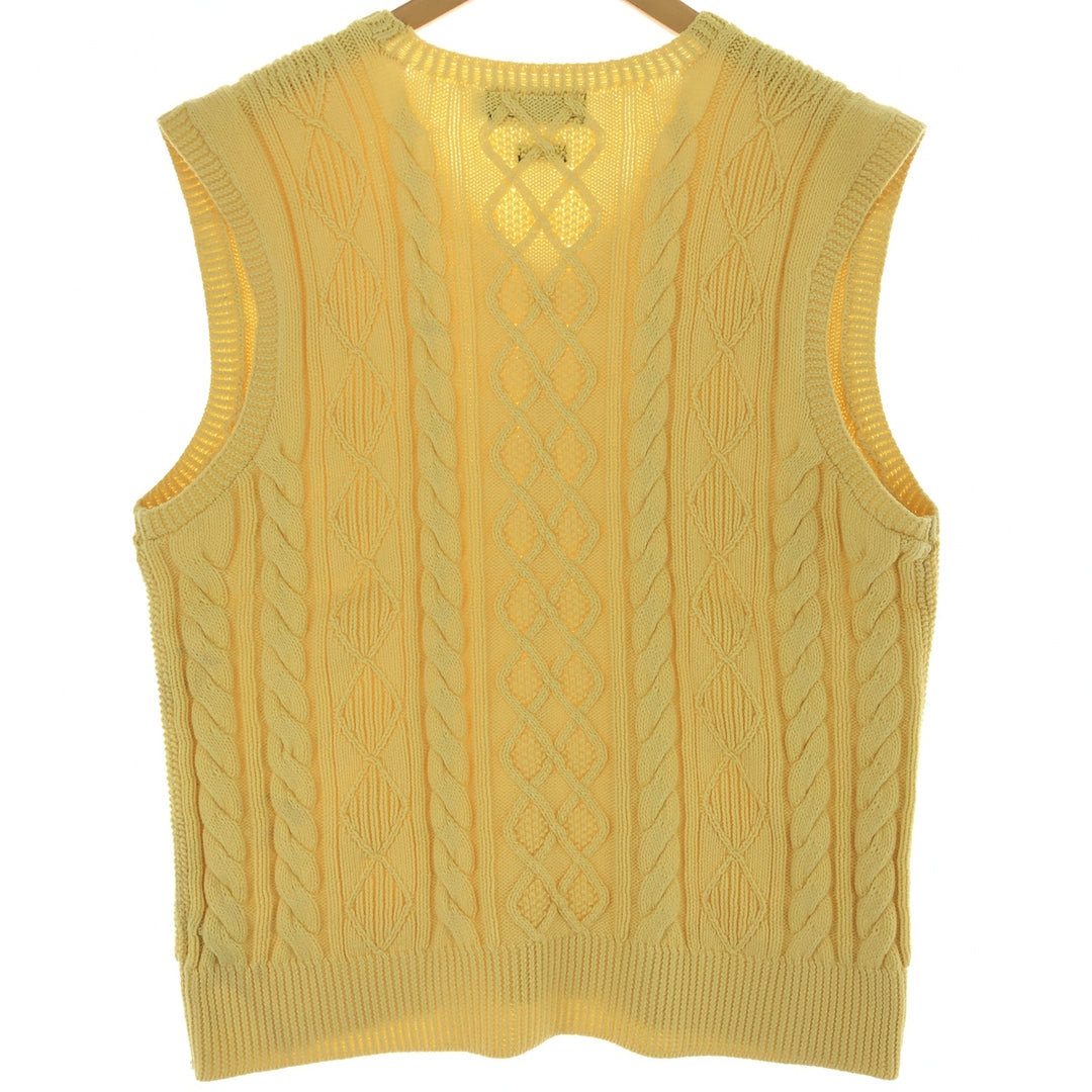 Ralph Lauren POLO by Ralph Lauren V-neck Fisherman Aran Knit Vest Men's XL size /eaa476434