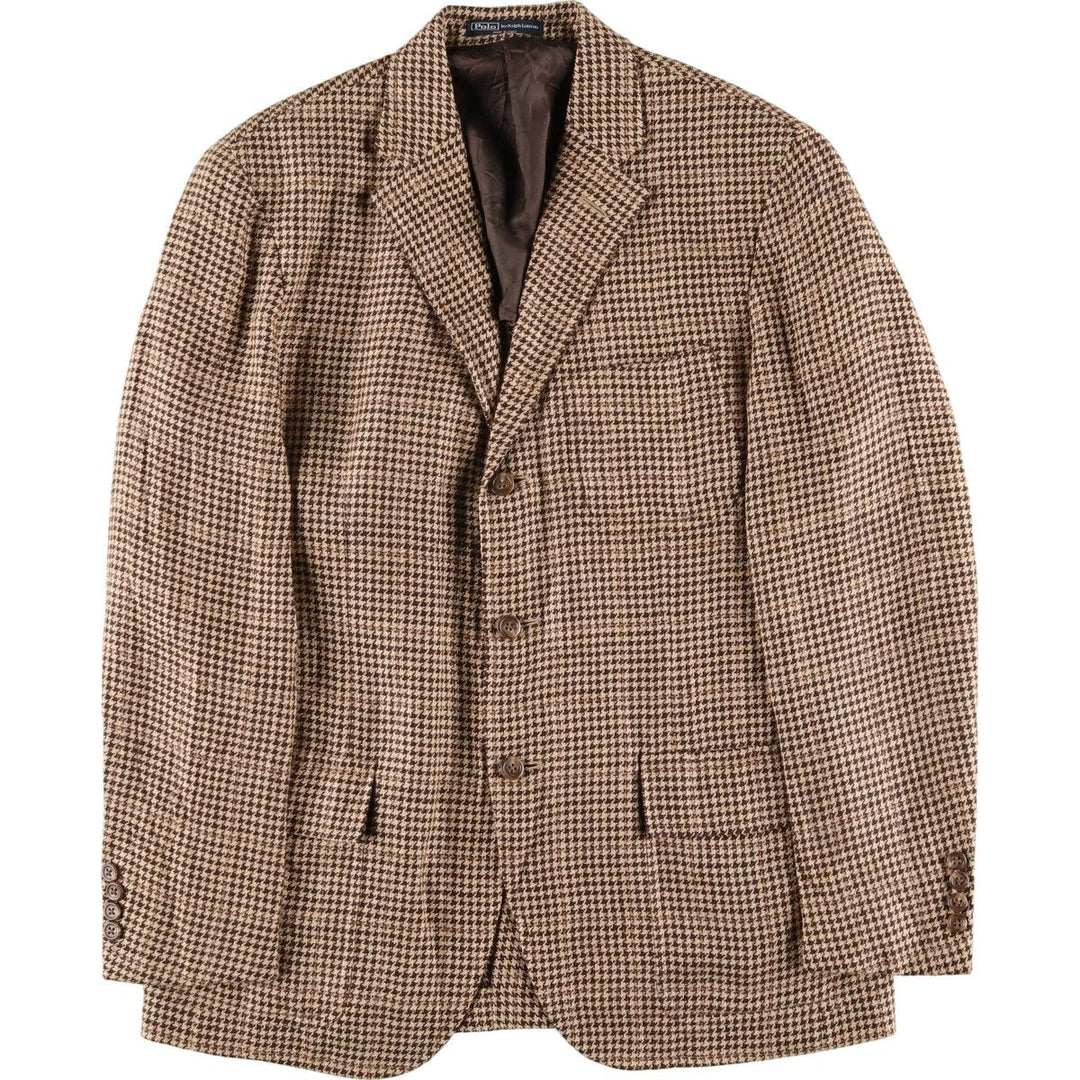 POLO by Ralph Lauren Check Pattern Houndstooth Pattern Linen Tailored Jacket Made in Italy Men's M size / eaa476444