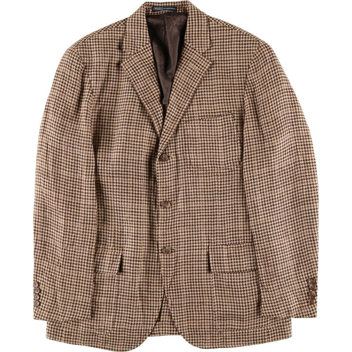 POLO by Ralph Lauren Check Pattern Houndstooth Pattern Linen Tailored Jacket Made in Italy Men's M size / eaa476444