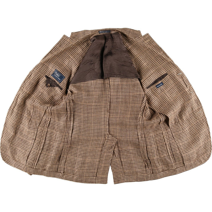 POLO by Ralph Lauren Check Pattern Houndstooth Pattern Linen Tailored Jacket Made in Italy Men's M size / eaa476444