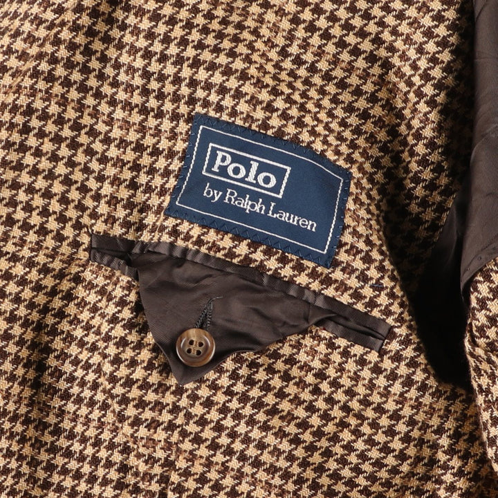 POLO by Ralph Lauren Check Pattern Houndstooth Pattern Linen Tailored Jacket Made in Italy Men's M size / eaa476444