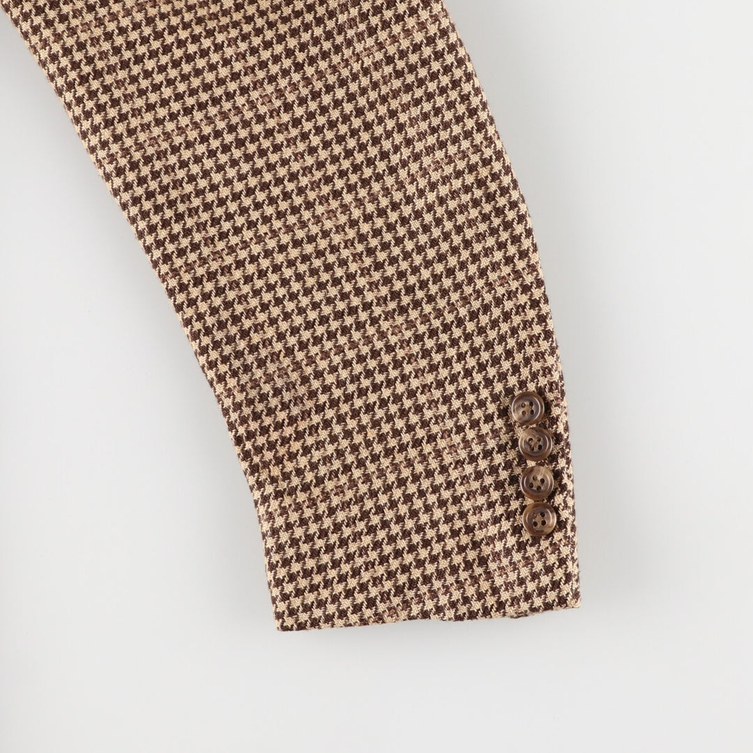 POLO by Ralph Lauren Check Pattern Houndstooth Pattern Linen Tailored Jacket Made in Italy Men's M size / eaa476444