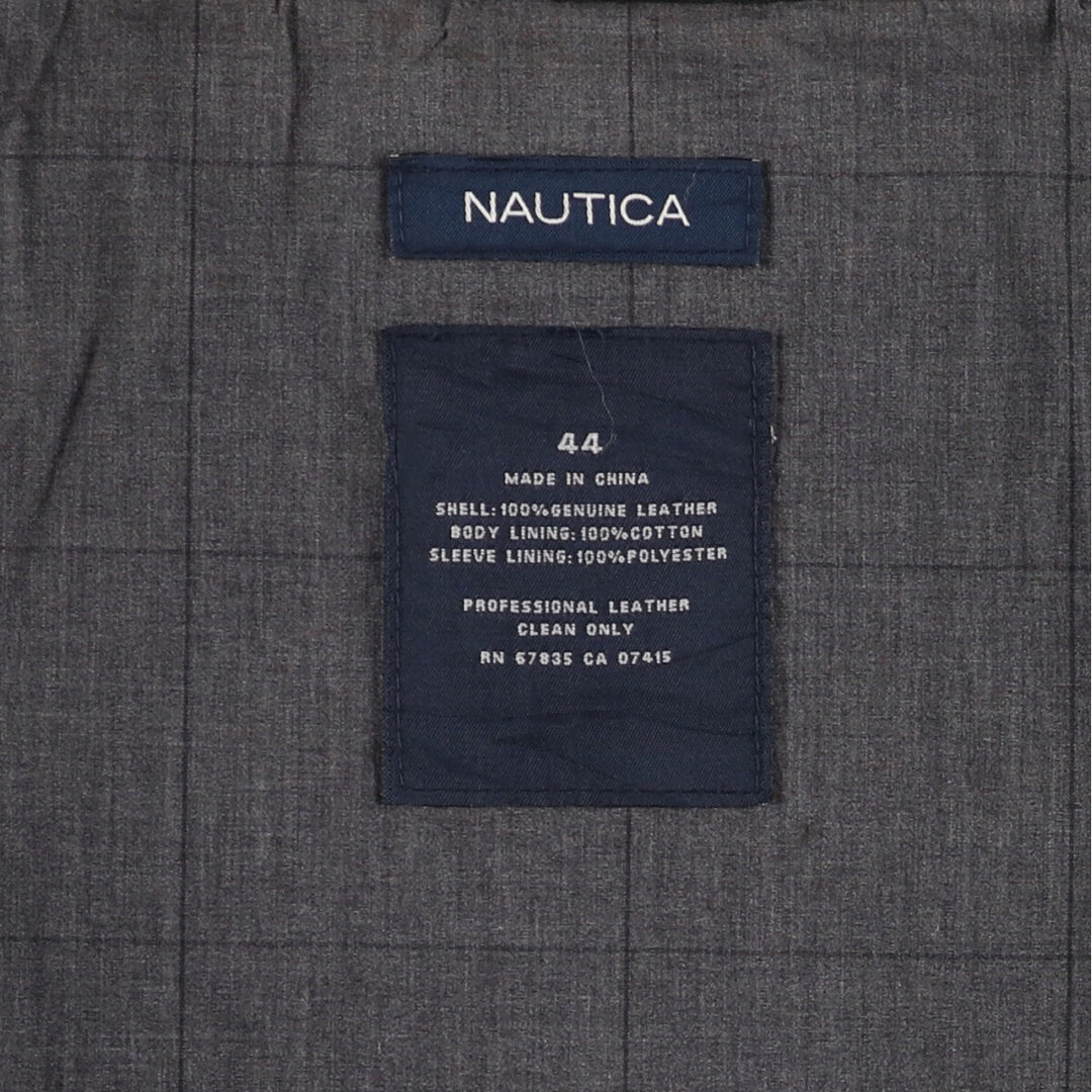 NAUTICA Leather Blouson Type Men's XL Size / eaa476451