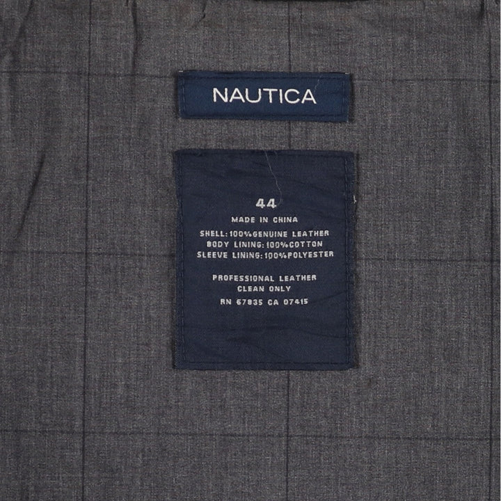 NAUTICA Leather Blouson Type Men's XL Size / eaa476451