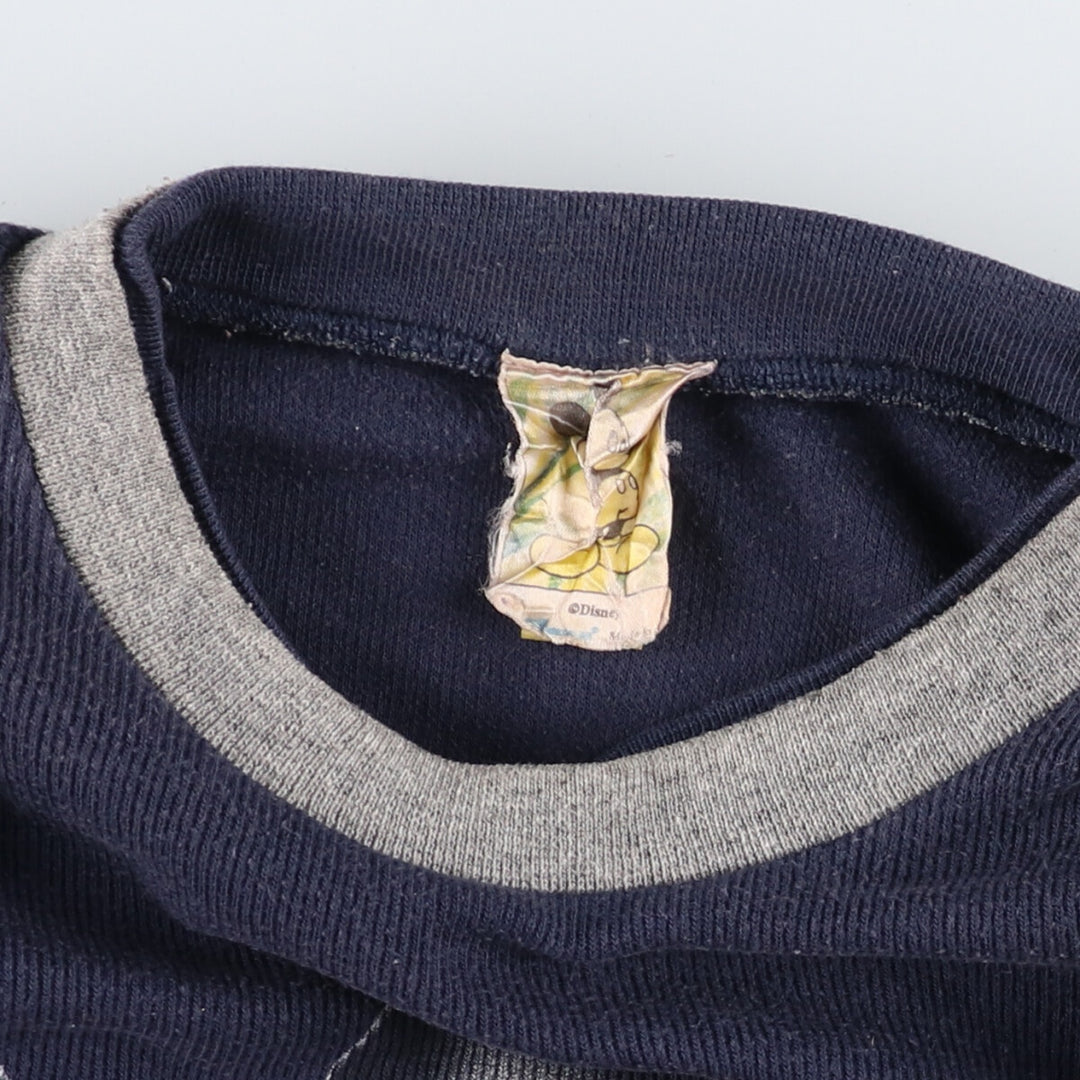 90'S Disney Mickey Mouse character print long sleeve t-shirt, long sleeve ringer t-shirt, men's M size, vintage /eaa476475