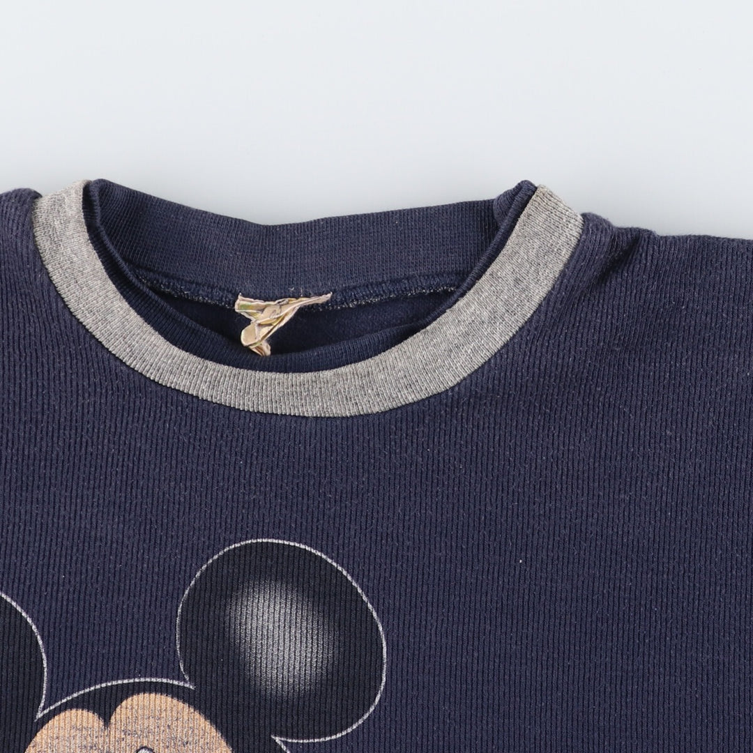 90'S Disney Mickey Mouse character print long sleeve t-shirt, long sleeve ringer t-shirt, men's M size, vintage /eaa476475
