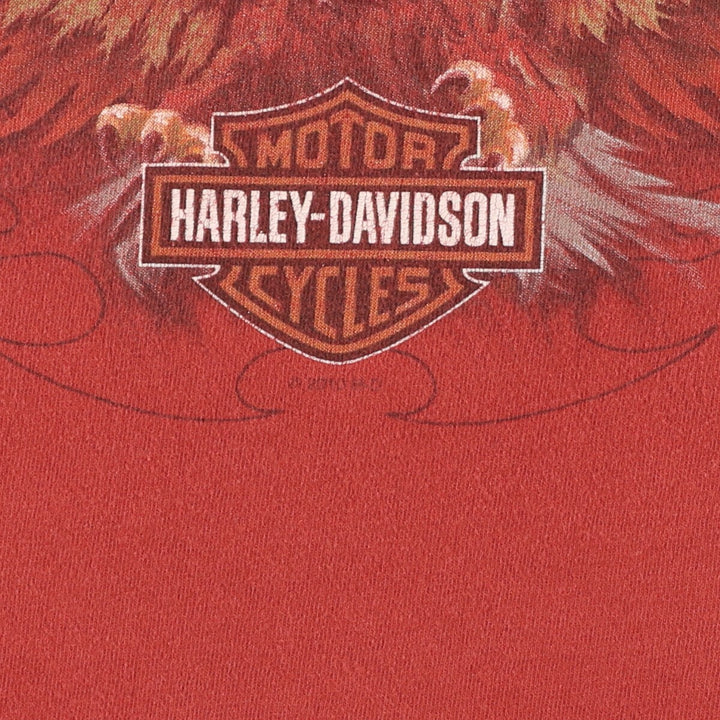 00'S Harley-Davidson Eagle Pattern Motorcycle Bike T-shirt Made in USA Men's XXL /eaa476604